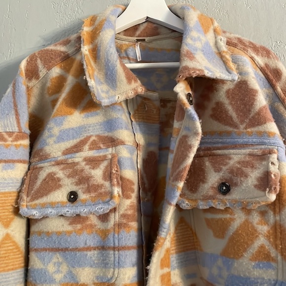 NWT Free People Ruby Jacquard Printed Fleece Jacket - Picture 5 of 10